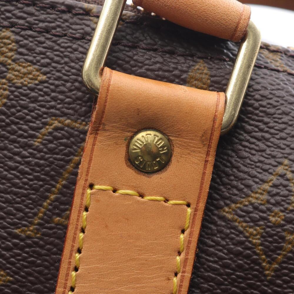 LOUIS VUITTON Authentic Brown Monogram Leather Keepall 55 Boston Bag - Picture 9 of 12
